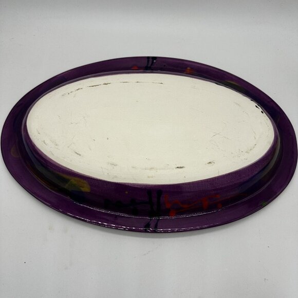 Cooks New Zealand Art Pottery Oval Serving Bowl Vegetables Pasta 17 X 11  Modern - Picture 10 of 11